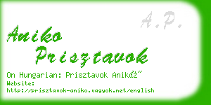 aniko prisztavok business card